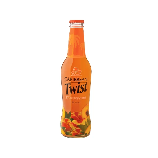 Caribbean Twist Peach Paradise -Glass Bottle 6 Pack